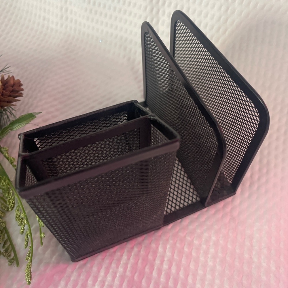 Black Mesh Desk Organizer - Picture 2 of 2